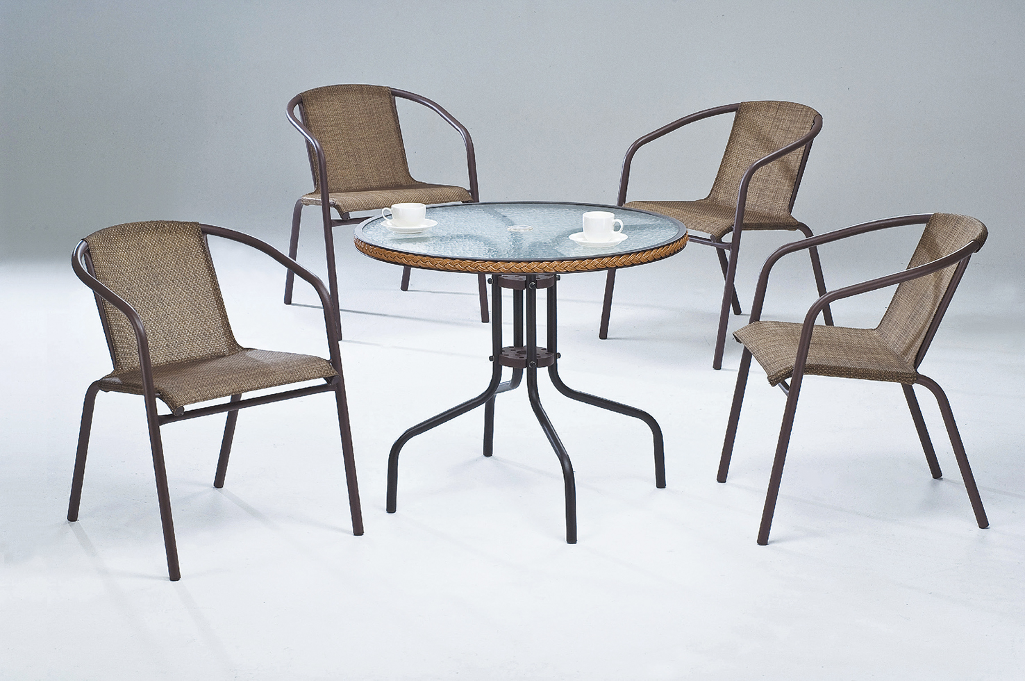 休閒玻璃圓桌椅829-3