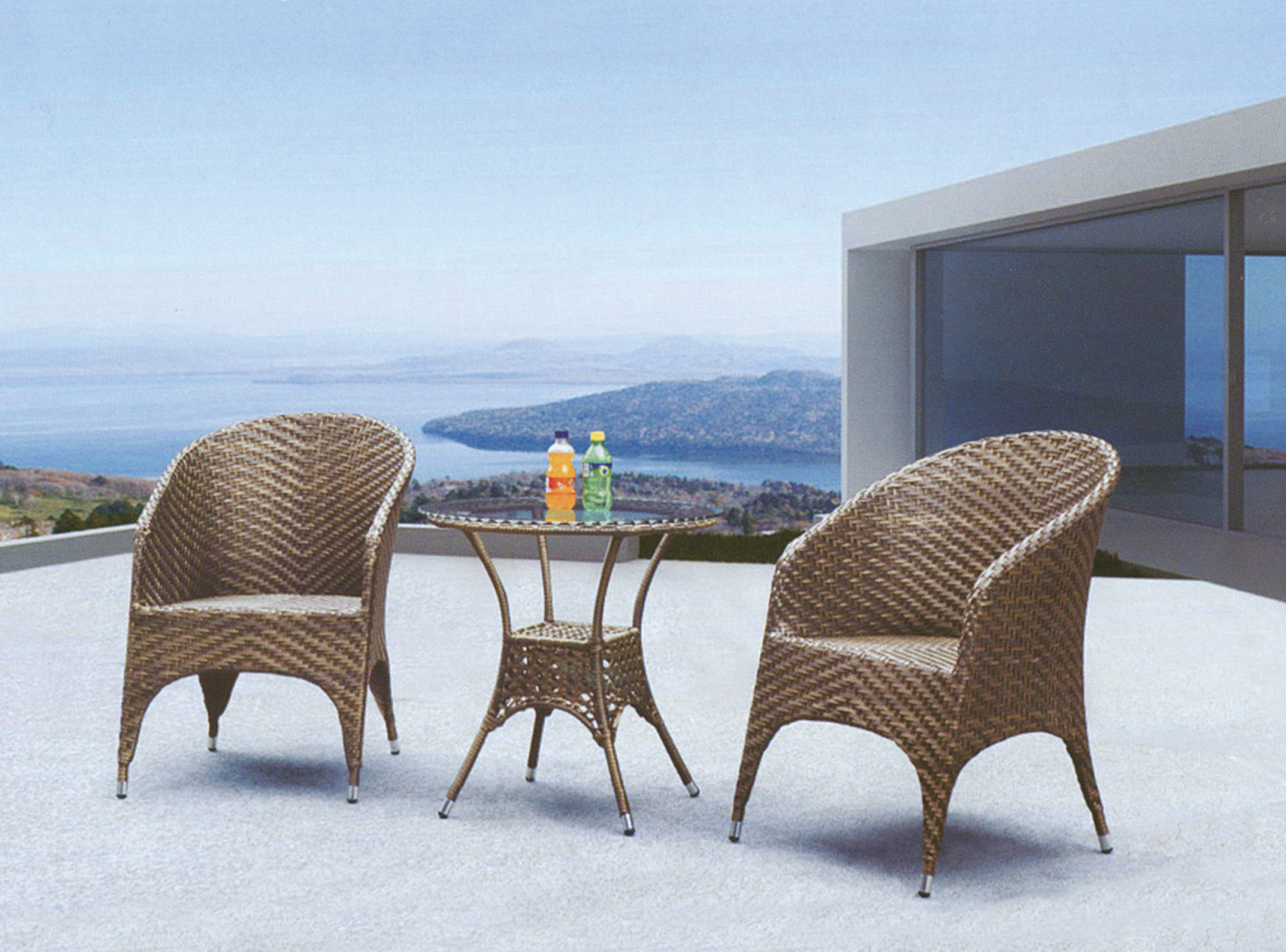 鋼藤休閒圓桌椅823-3