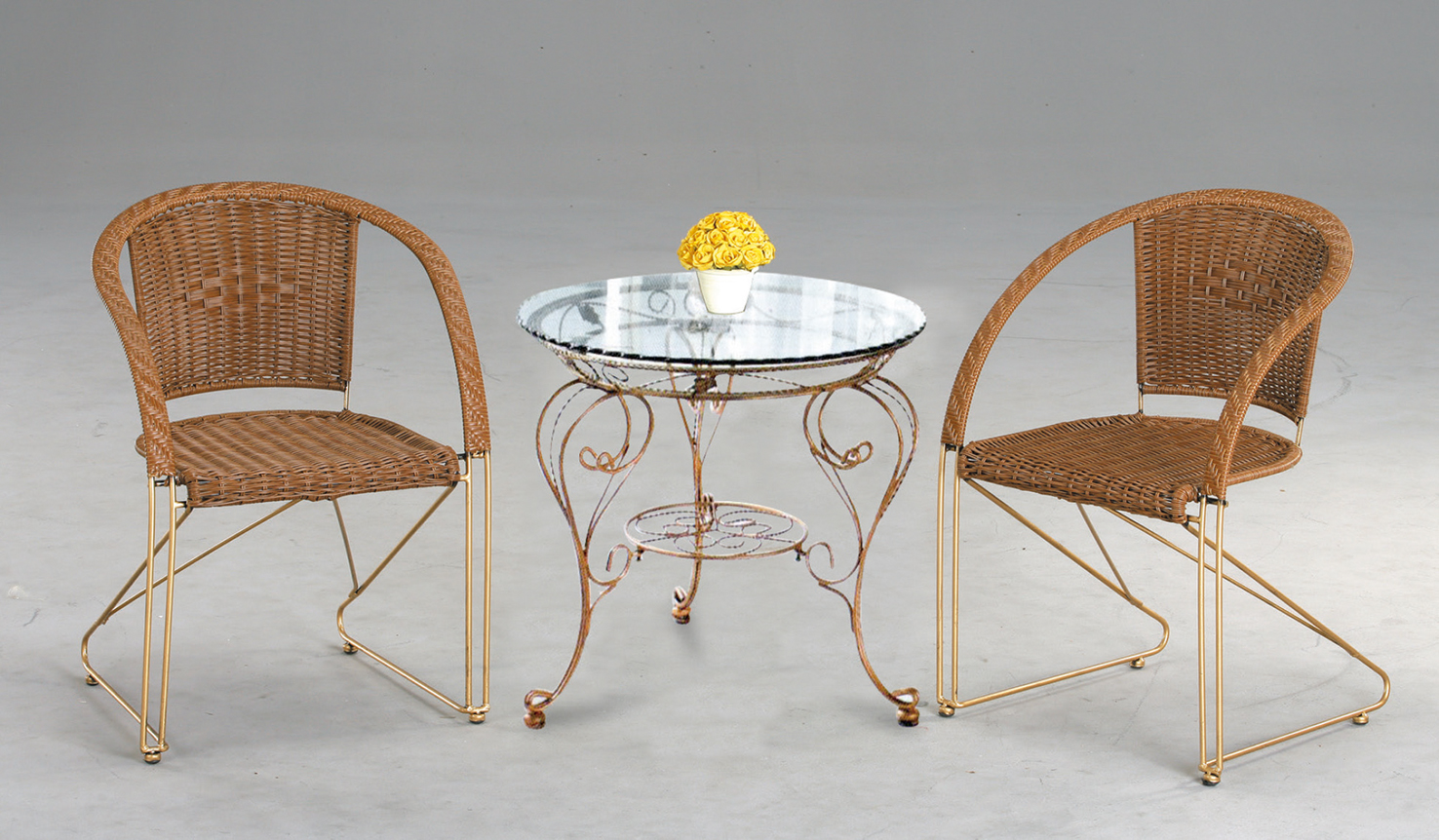 鐵藤休閒圓桌椅825-3