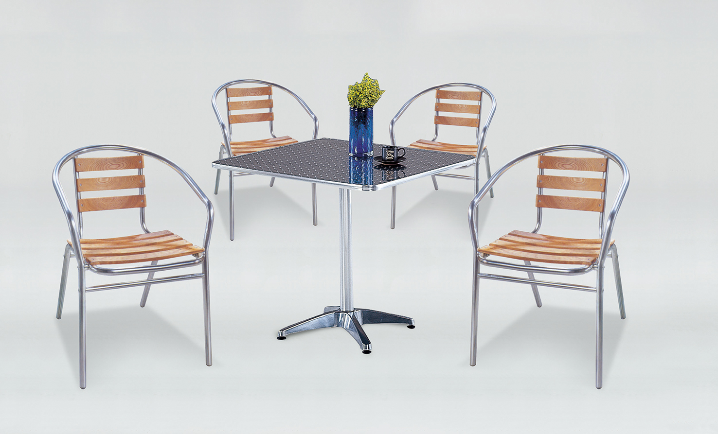 鋁製休閒方桌椅827-5