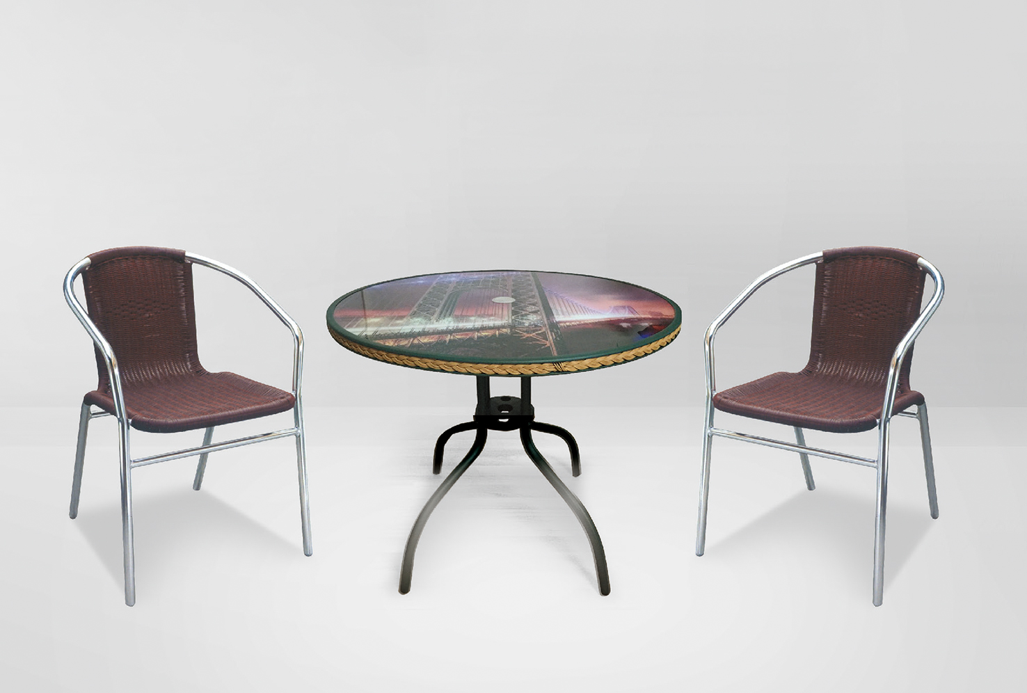 編織休閒圓桌椅827-3