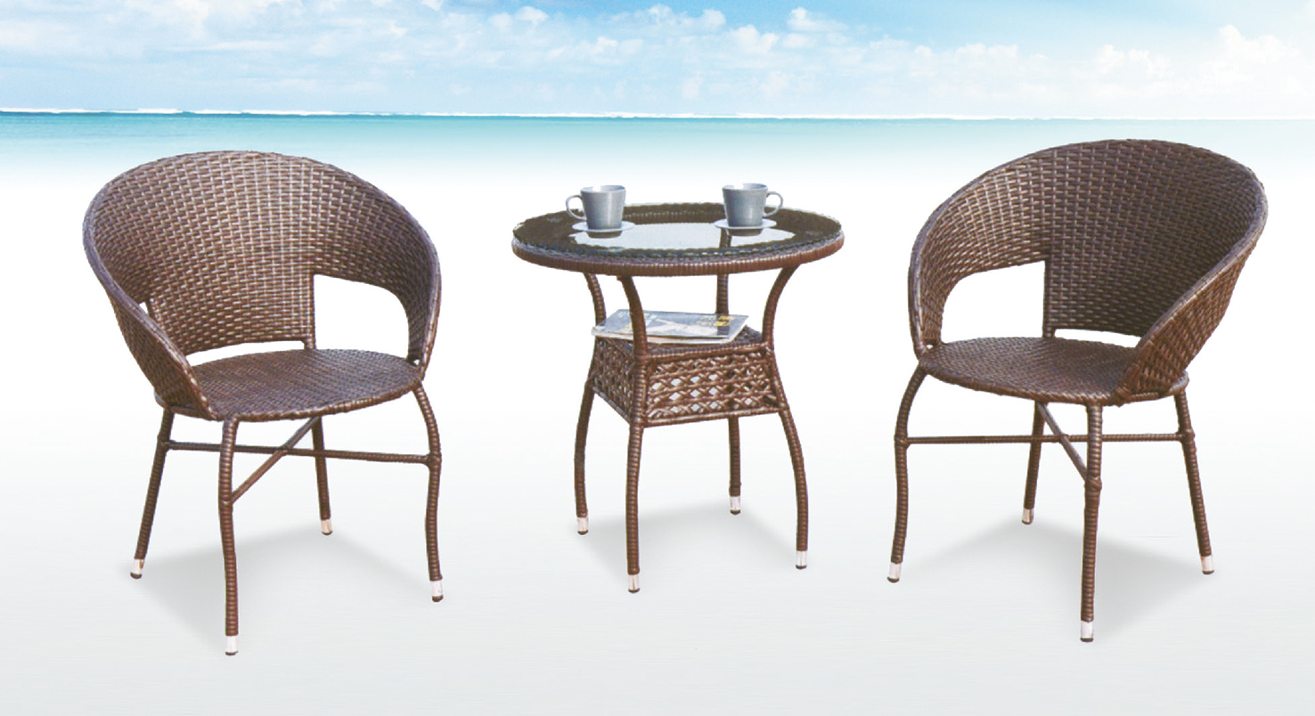 鋼藤休閒圓桌椅821-3