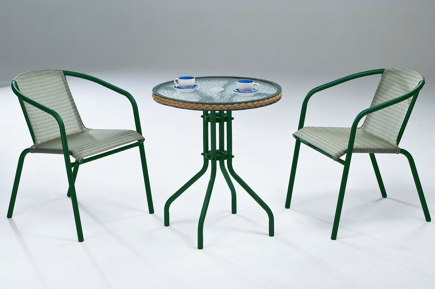 休閒玻璃圓桌椅830-1