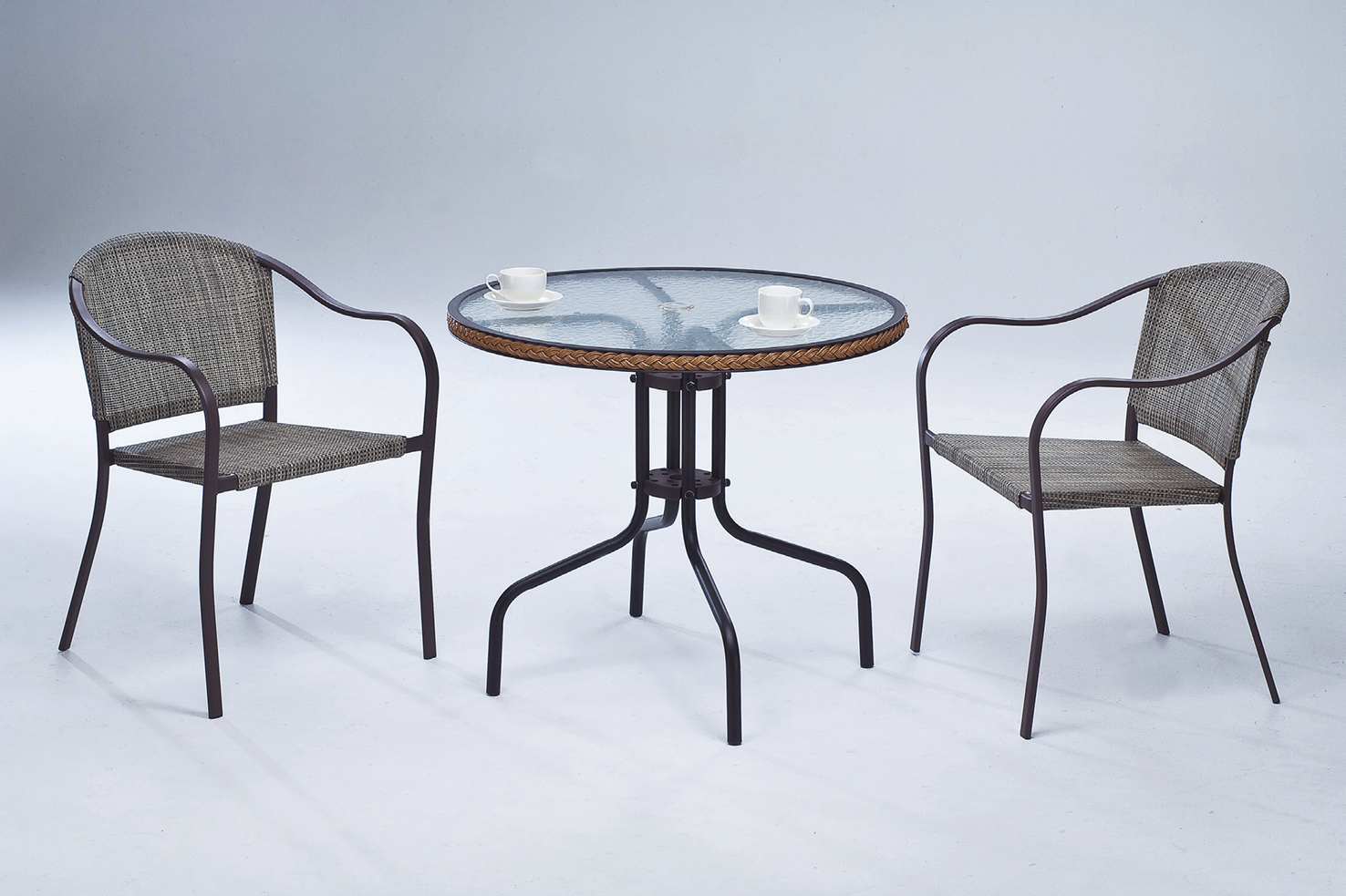 休閒玻璃圓桌椅831-3