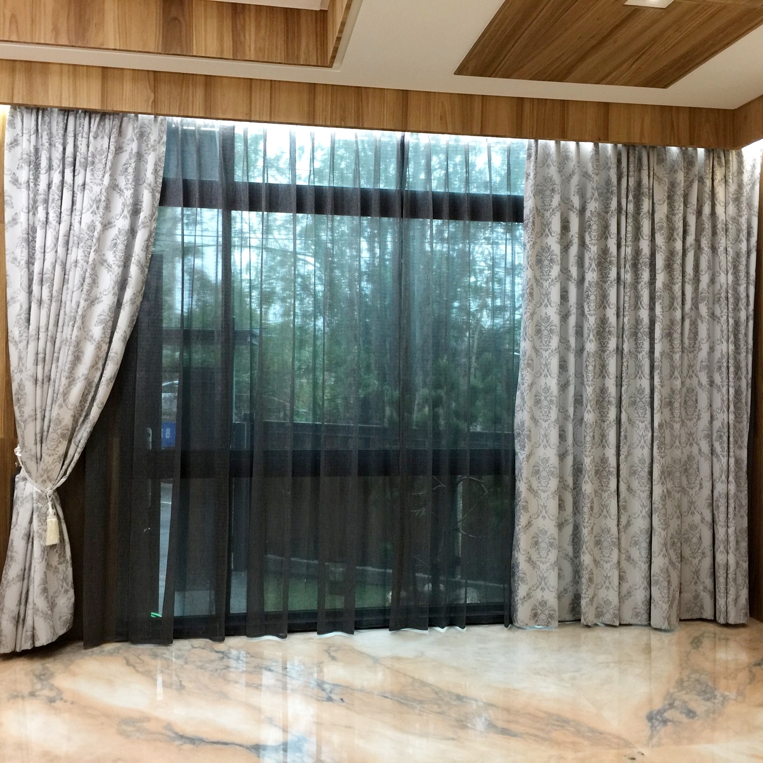 落地窗簾+窗紗