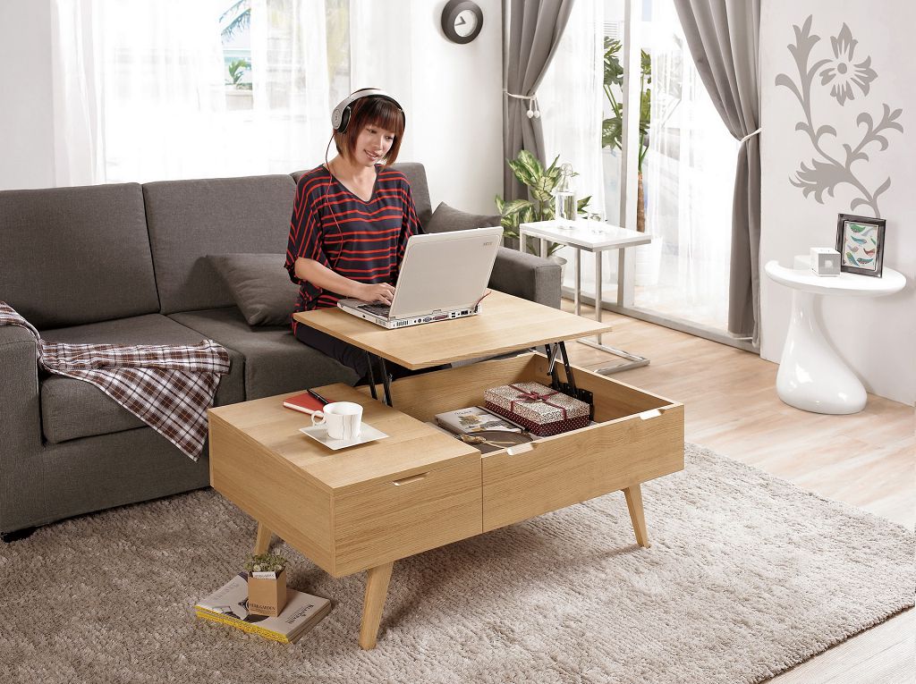 白橡多功能大茶几