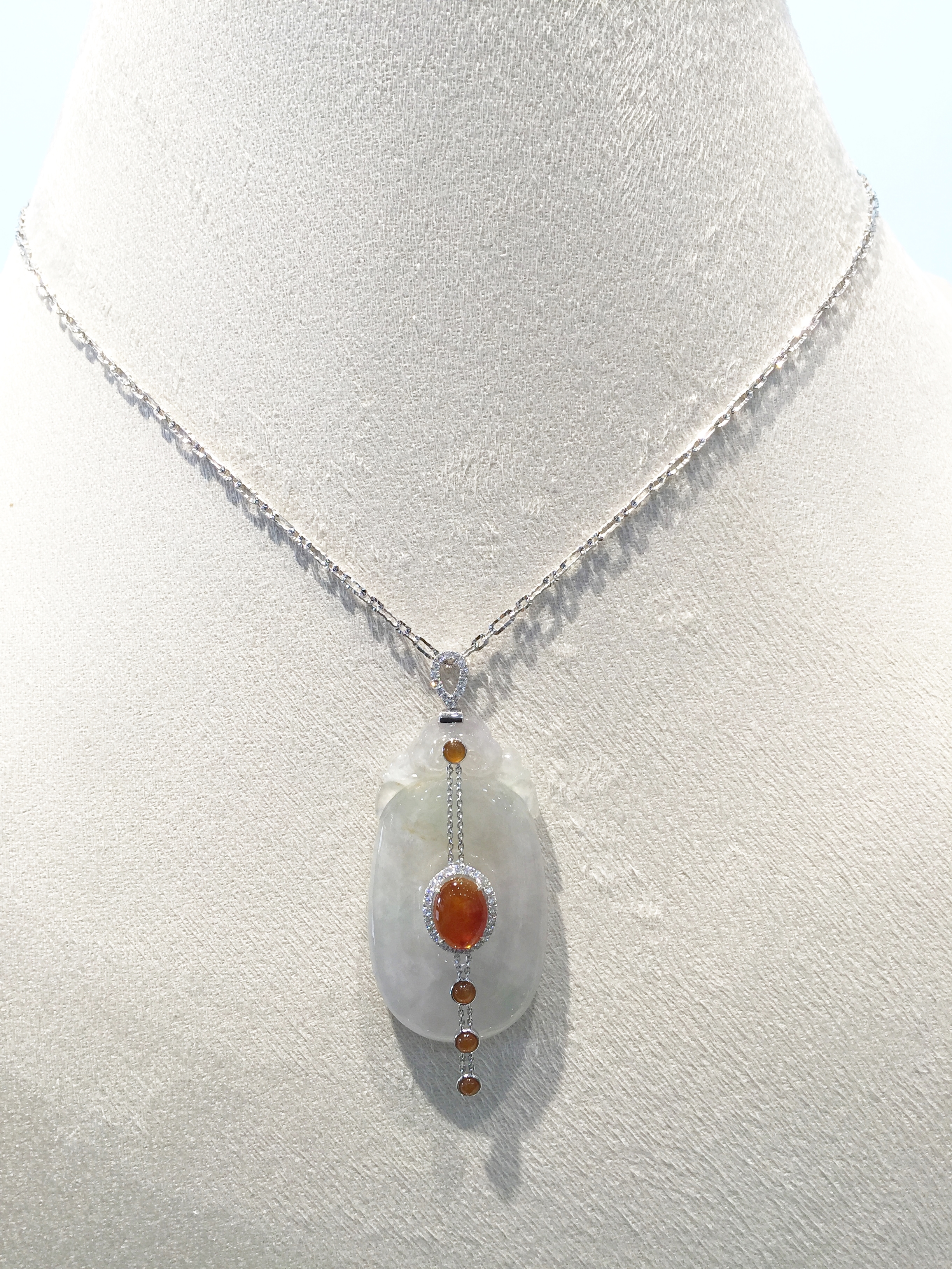 冰種紅玉珠寶項鍊