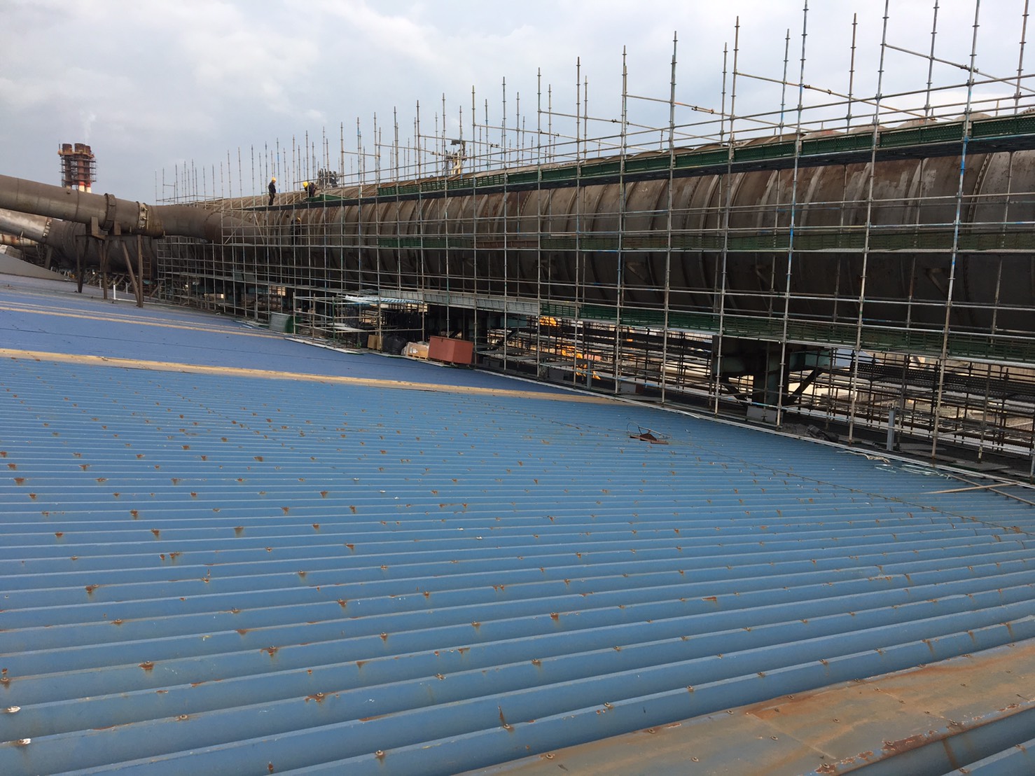 中龍電爐集塵煙道更換搭架