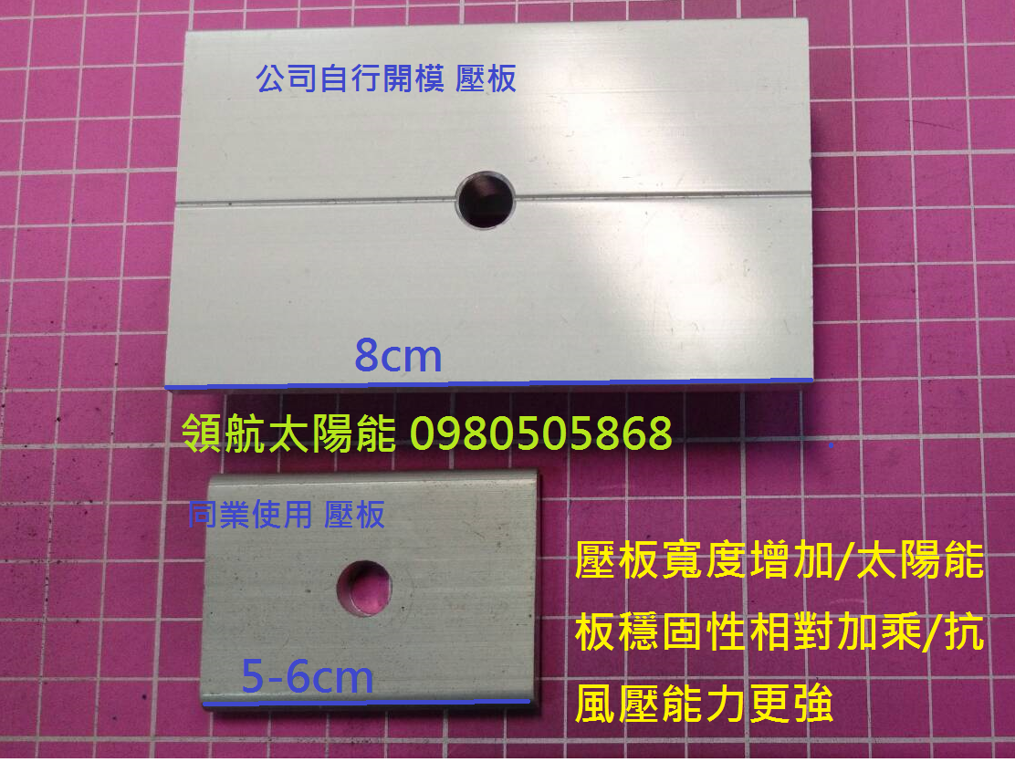 太陽能鋁擠型中壓板-加長/加厚/加寬設計增加抗風性