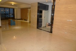 雕刻米黃+洞石牆面