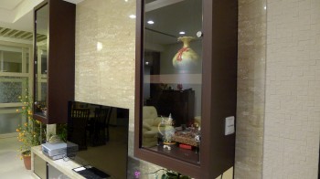 電視牆~桐花米黃