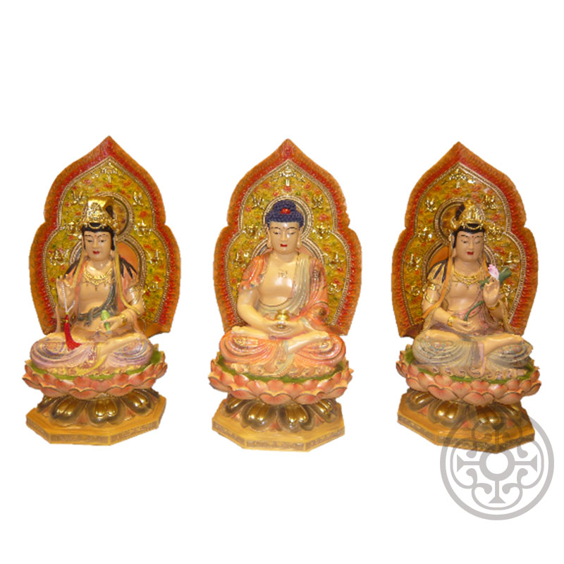 2.2尺西方三聖-金(彩繪)