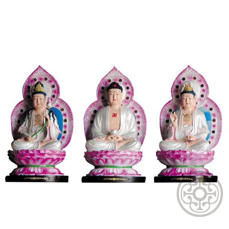 立體佛像2尺2彩白