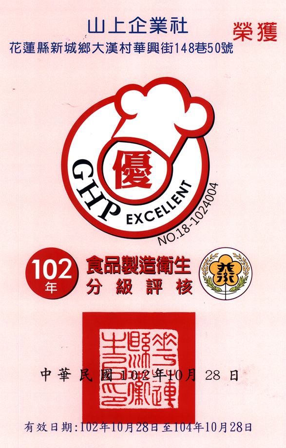 102年GHP認證