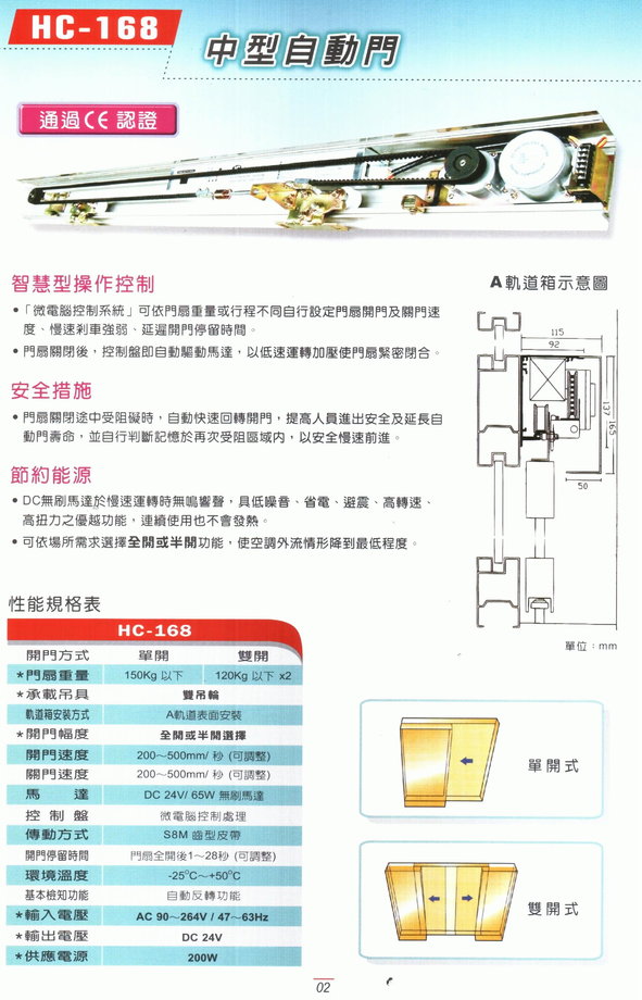 HC-168中型自動門