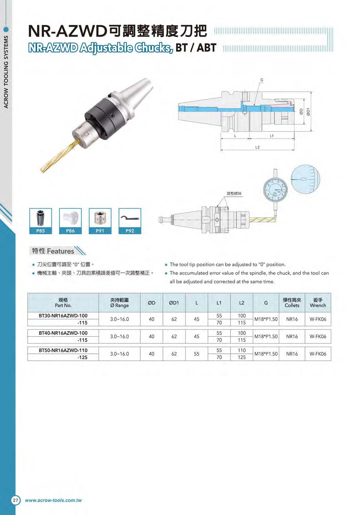 NR-AZWD可調整精密刀把