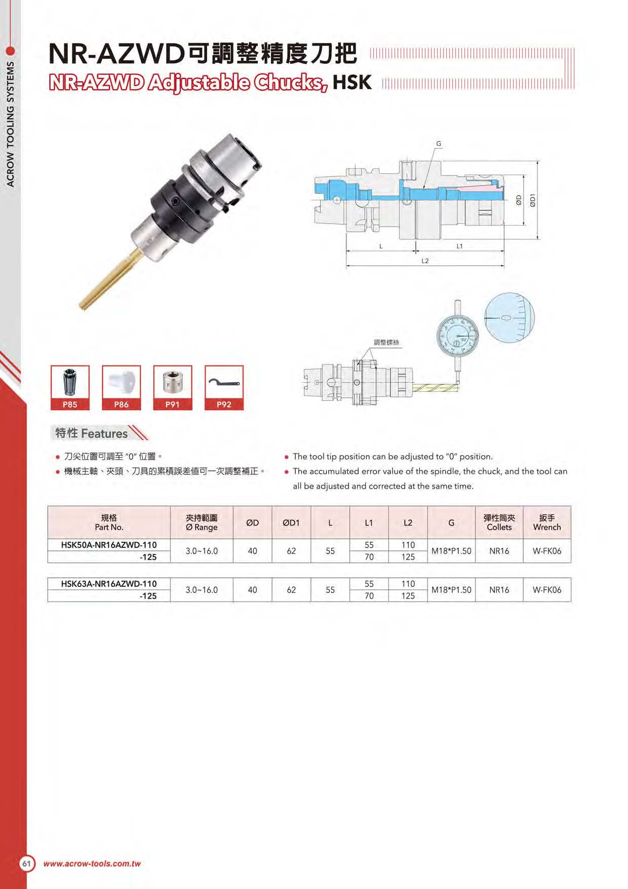 NR-AZWD可調整精密刀把