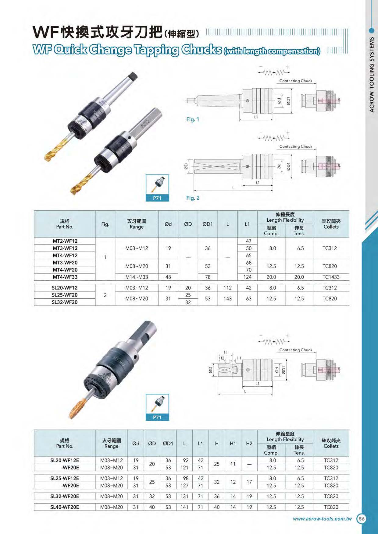 WF快換式攻牙刀把(伸縮型)