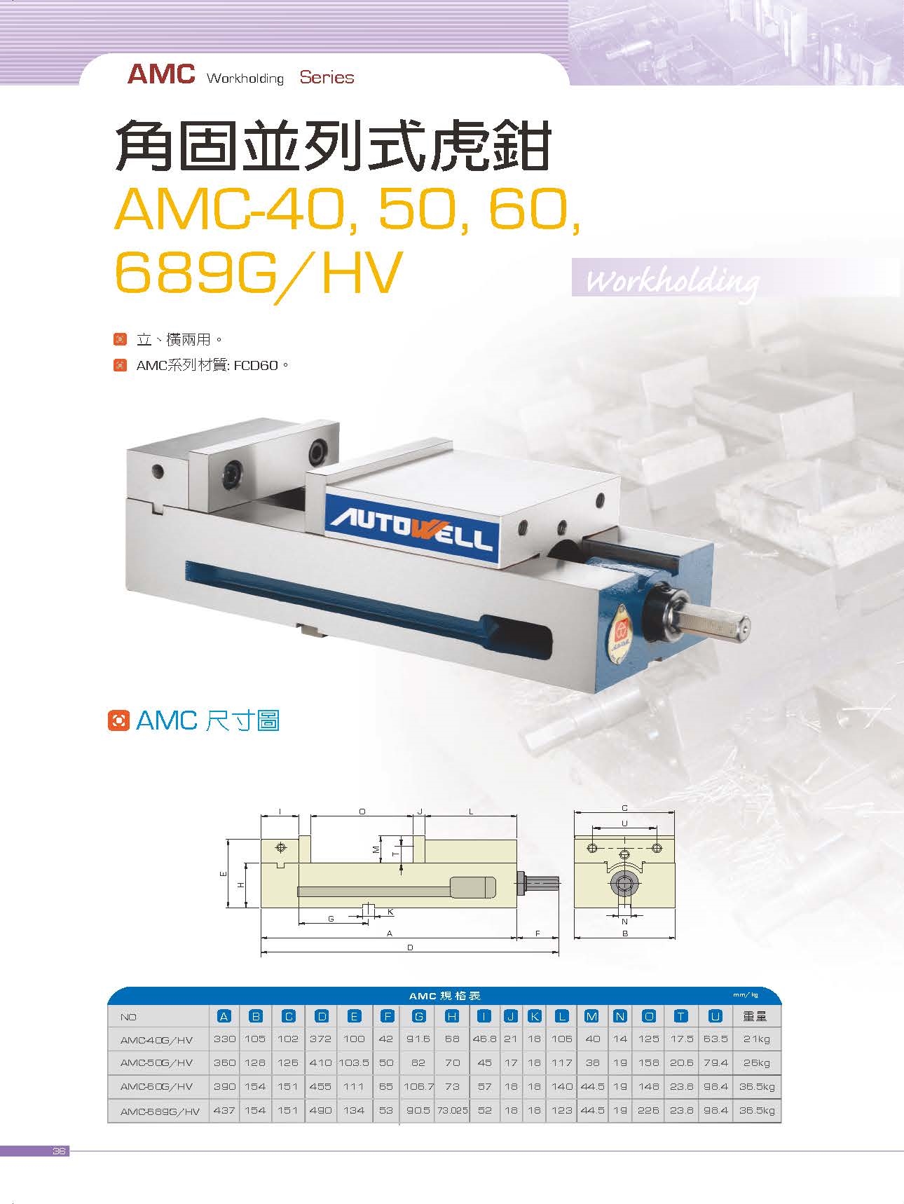 角固並列式虎鉗
