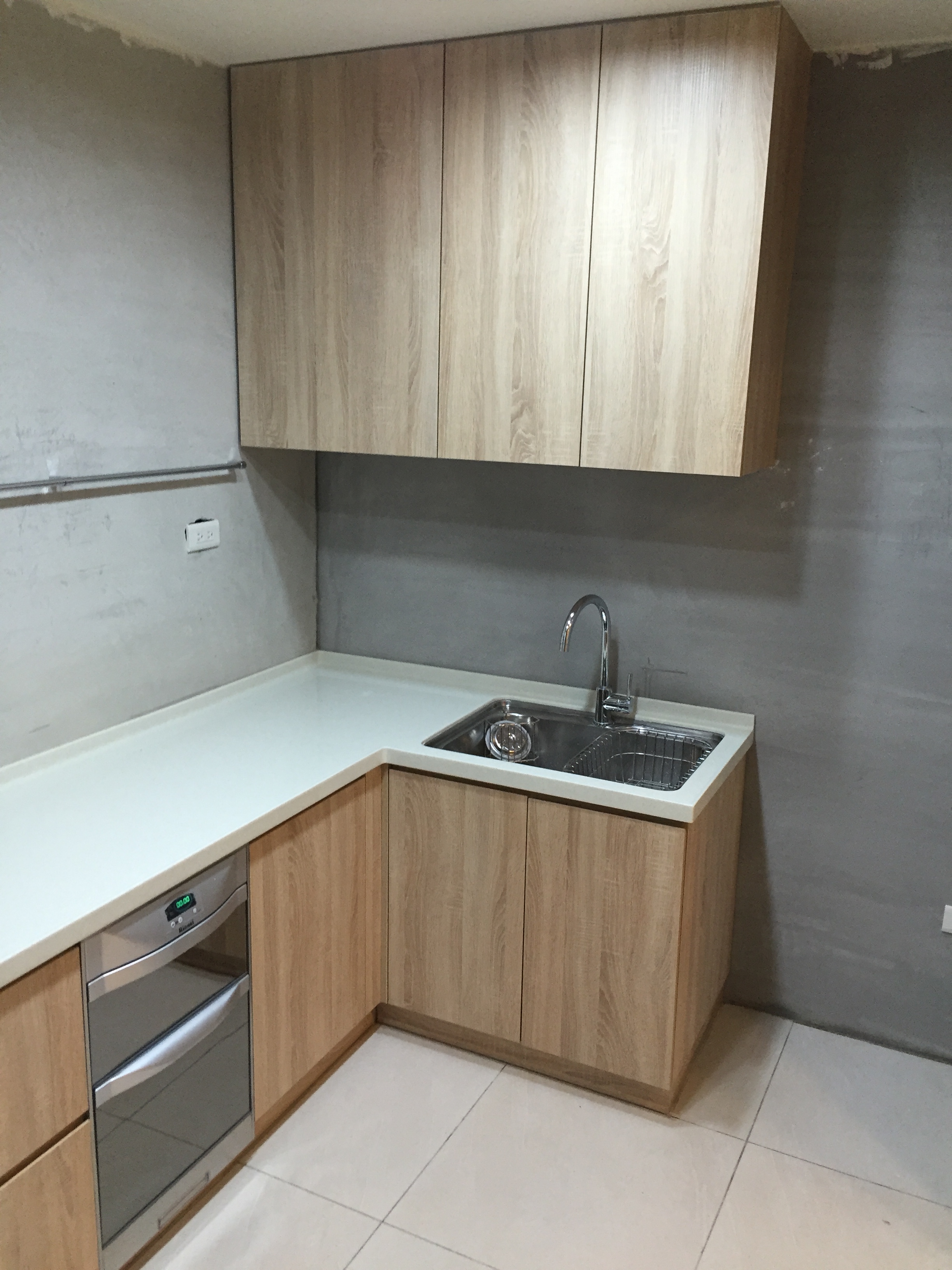 L型塑合板無把手廚具_右側