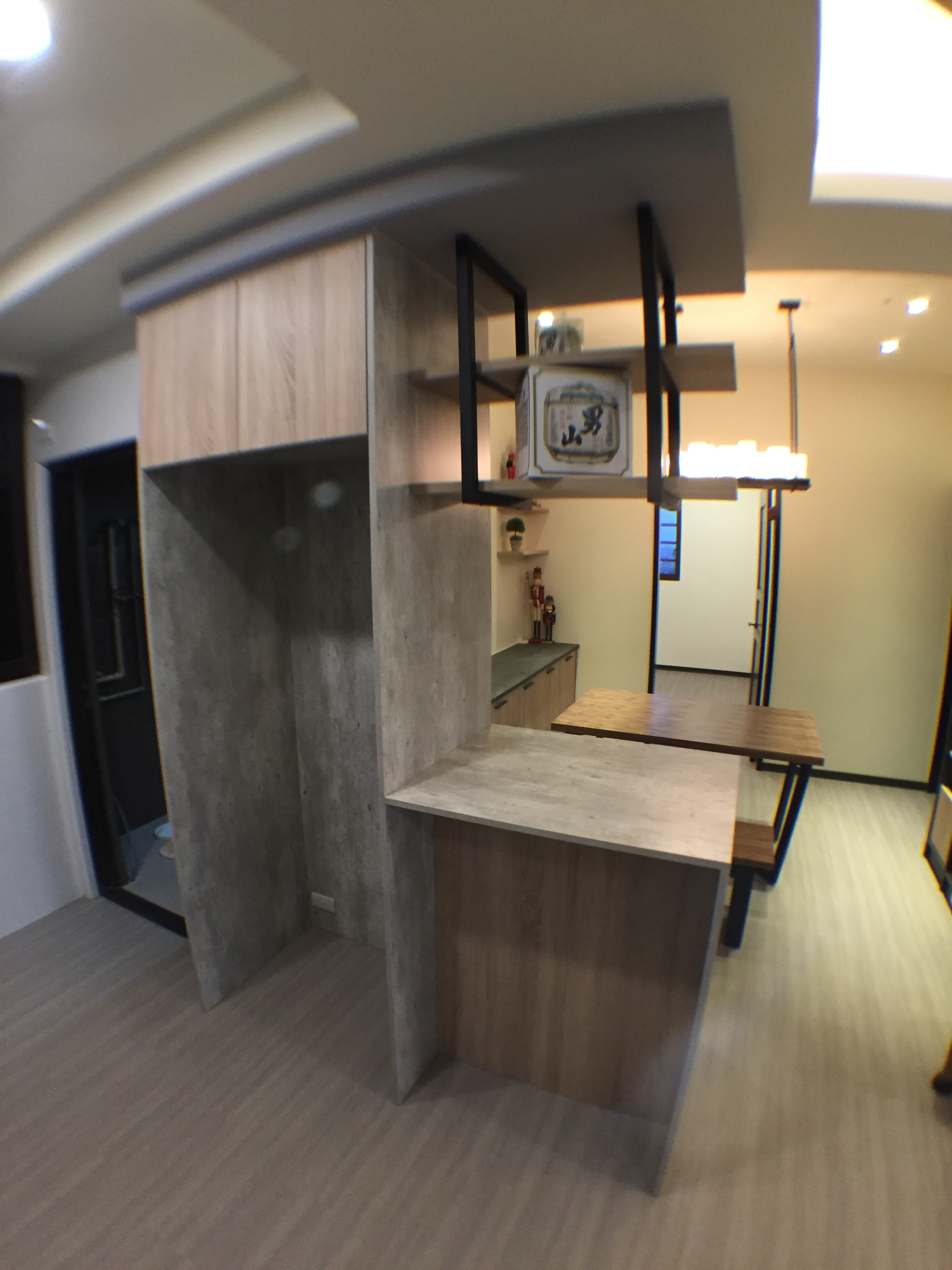 塑合板冰箱櫃含吧檯_鐵件搭層板