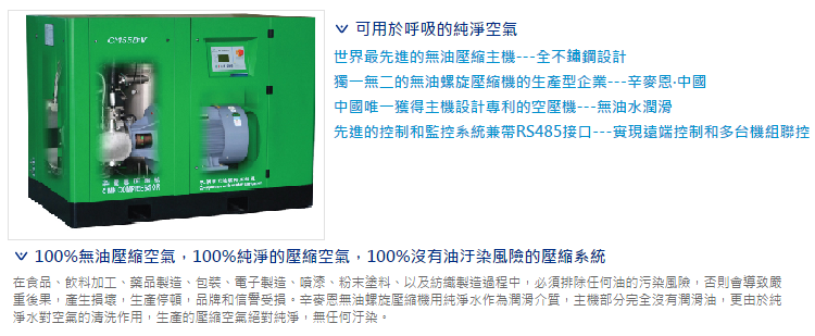 無油變頻螺旋式空壓機