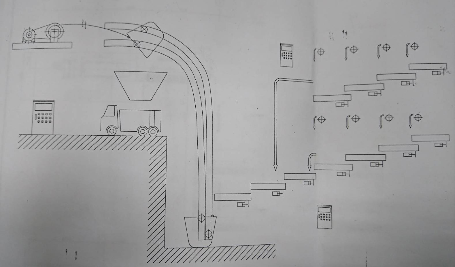 玻璃纖維廢絲輸送道流程圖