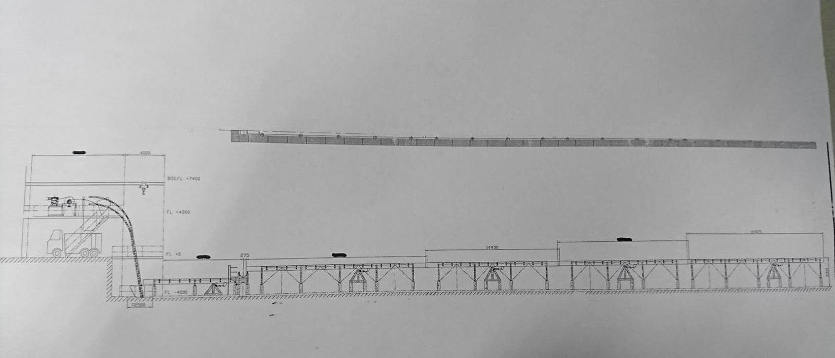 玻璃纖維廢絲輸送道示意圖