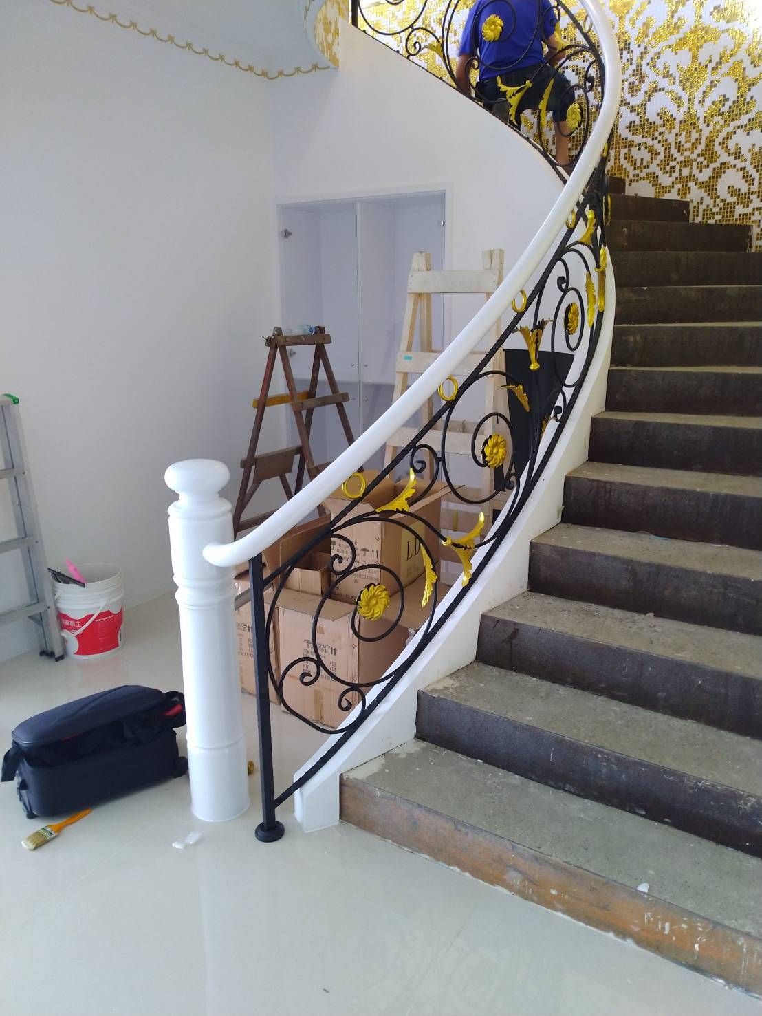 ♖吉信紅木樓梯地板扶手