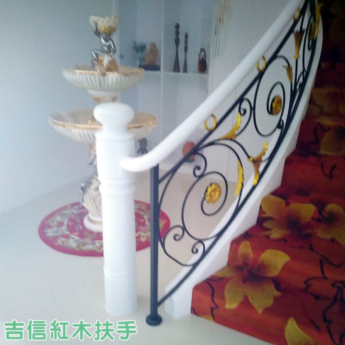 ♖吉信紅木樓梯地板扶手