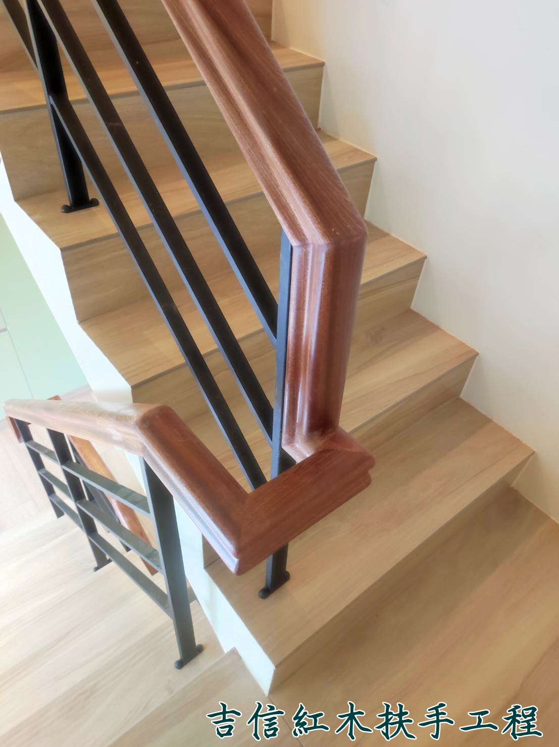 ♖吉信紅木樓梯地板扶手