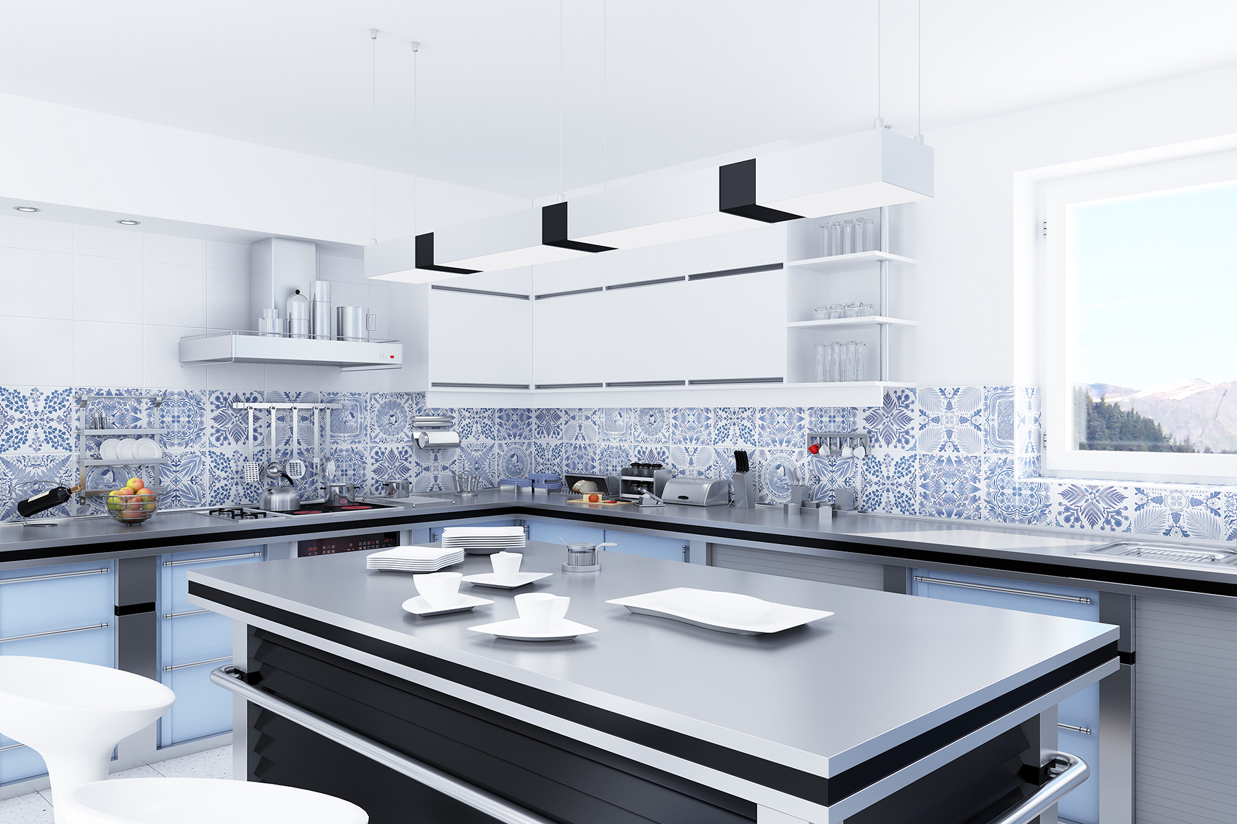 白馬磁磚石英晶釉瓷板青花瓷033ZH01