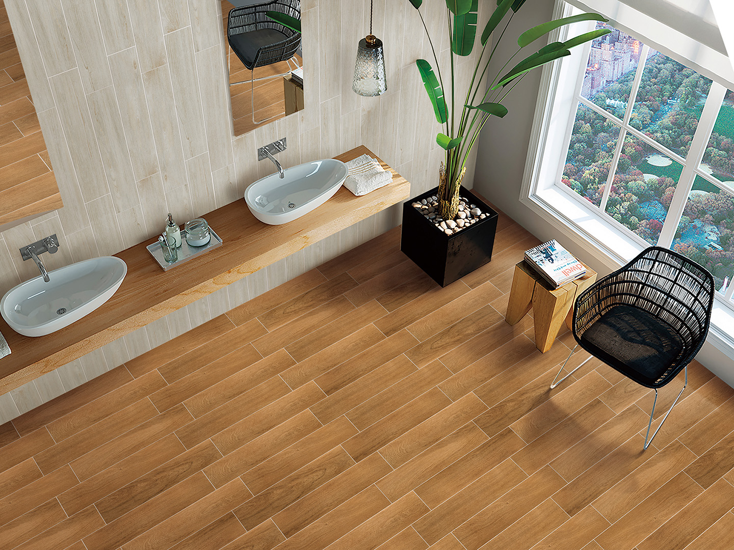 柏拉圖磁磚風尚實木-75874