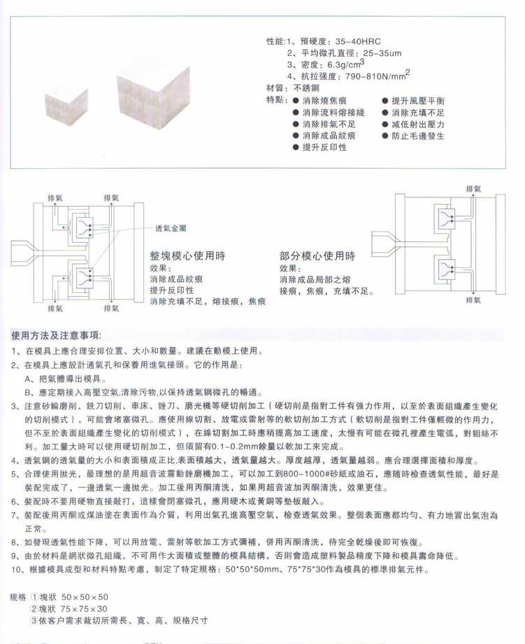 透氣金屬(模具用)
