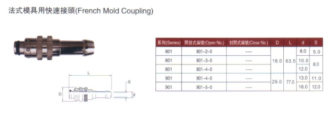 法式模具用快速接頭
