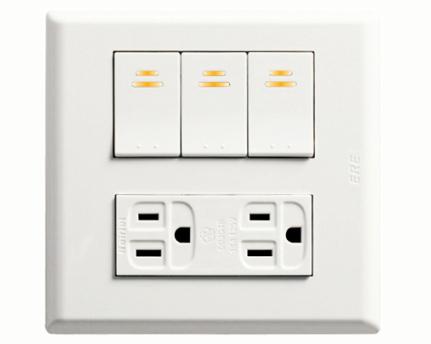 三開關接地雙插座