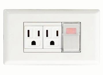 單開關接地雙插座