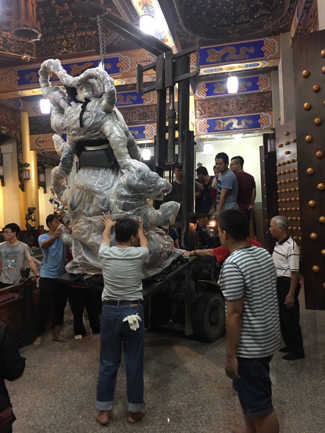 吊車起重吊掛-高難度神像吊掛安座工程