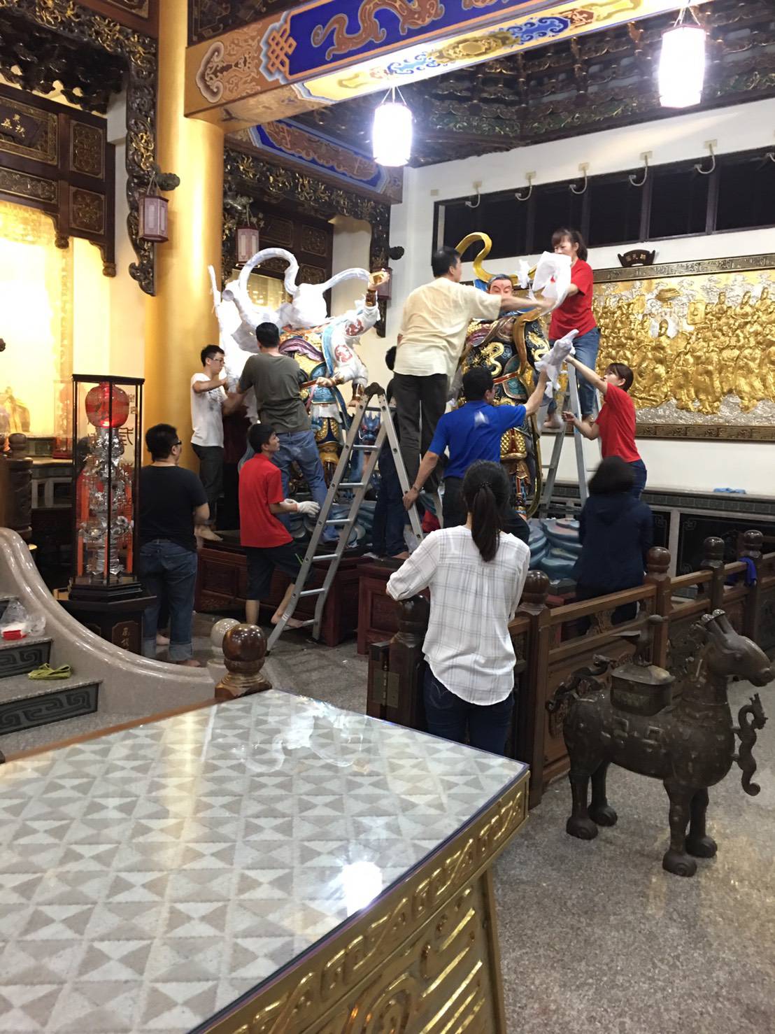 吊車起重吊掛-高難度神像吊掛安座工程&nbsp;