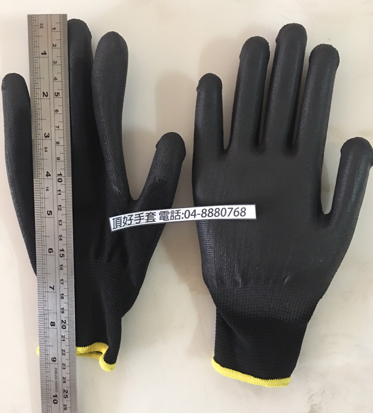 007-黑色PU發泡手套-2