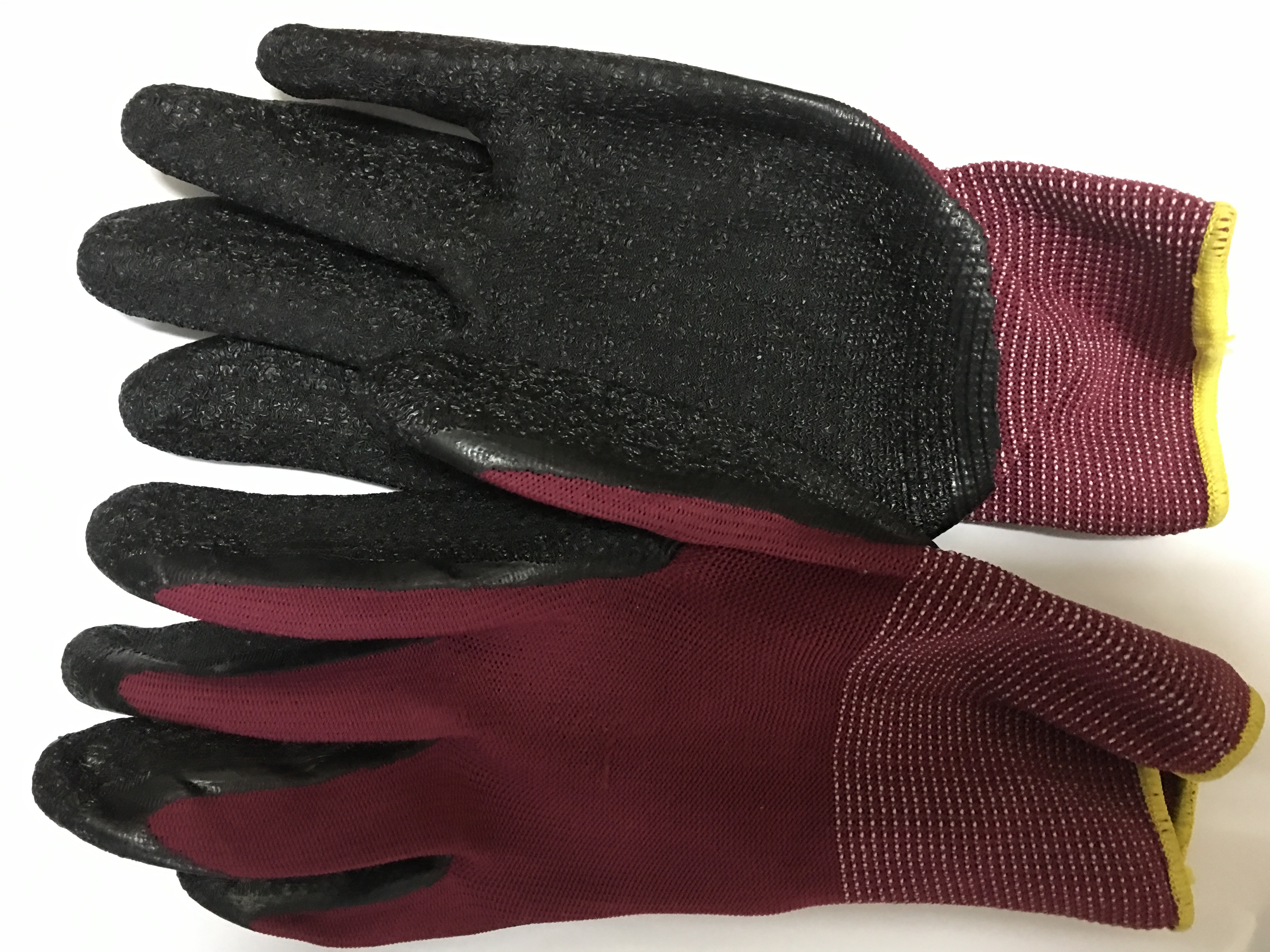 13針暗紅沾膠花紋手套.頂好手套廠