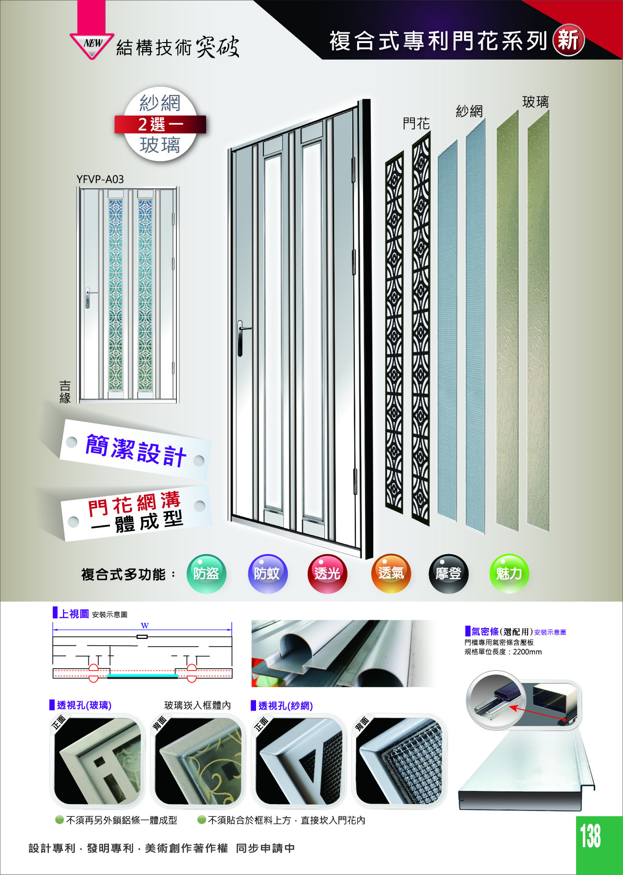 複合式專利門花-雙透視系列