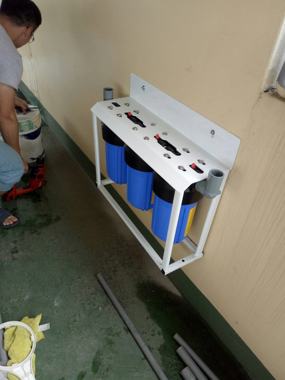 屏東晉祿不鏽鋼水塔-水塔安裝與加壓機安裝實例