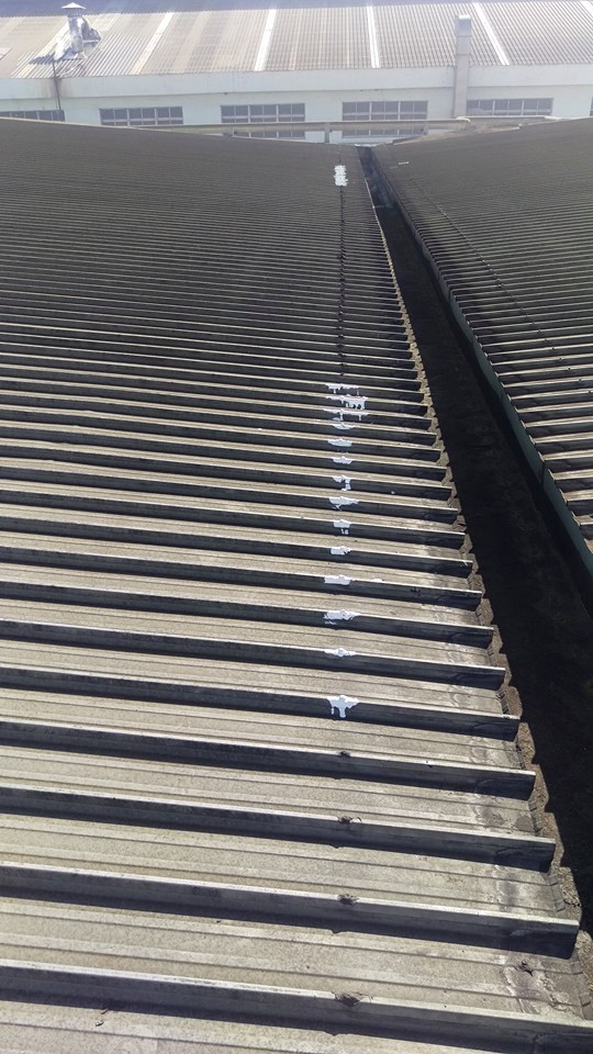 山上區紡織廠鐵皮屋頂抓漏