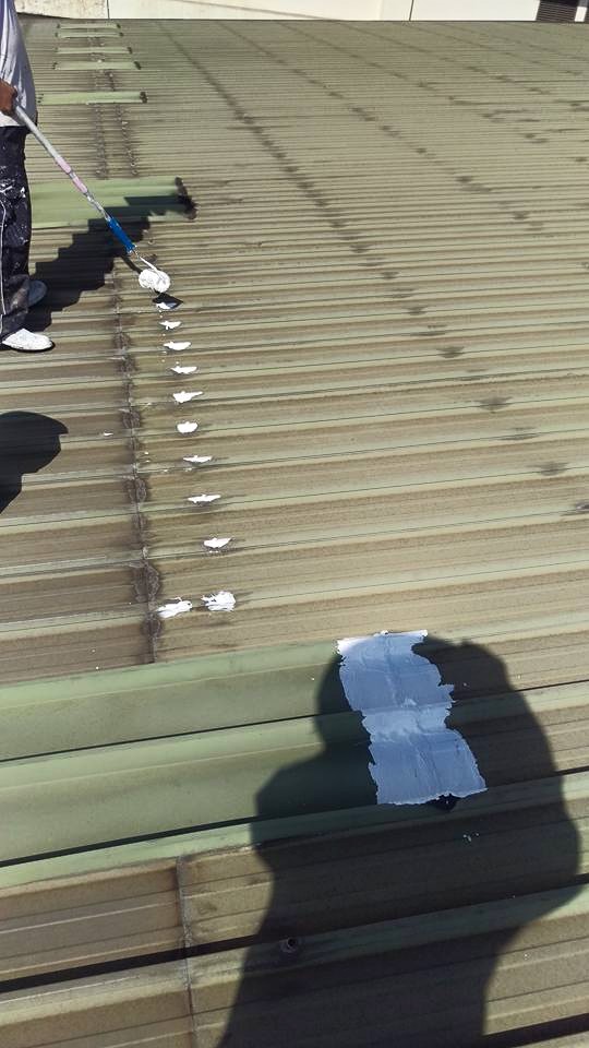 山上區紡織廠鐵皮屋頂抓漏