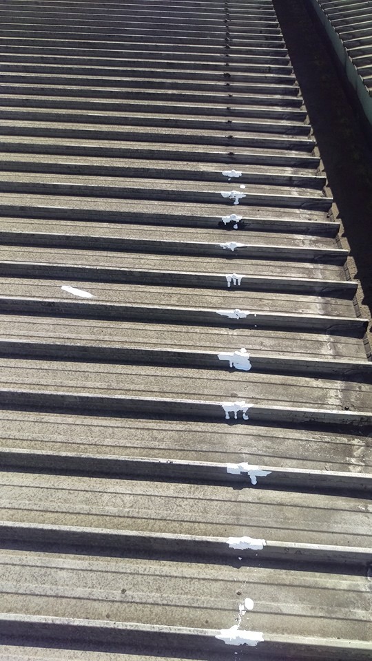 山上區紡織廠鐵皮屋頂抓漏