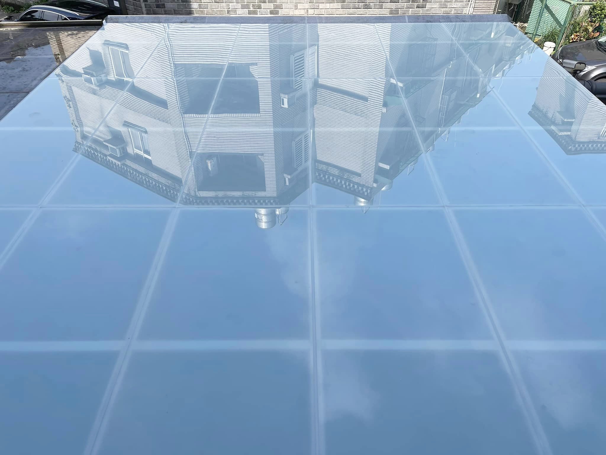 不銹鋼膠合玻璃採光棚