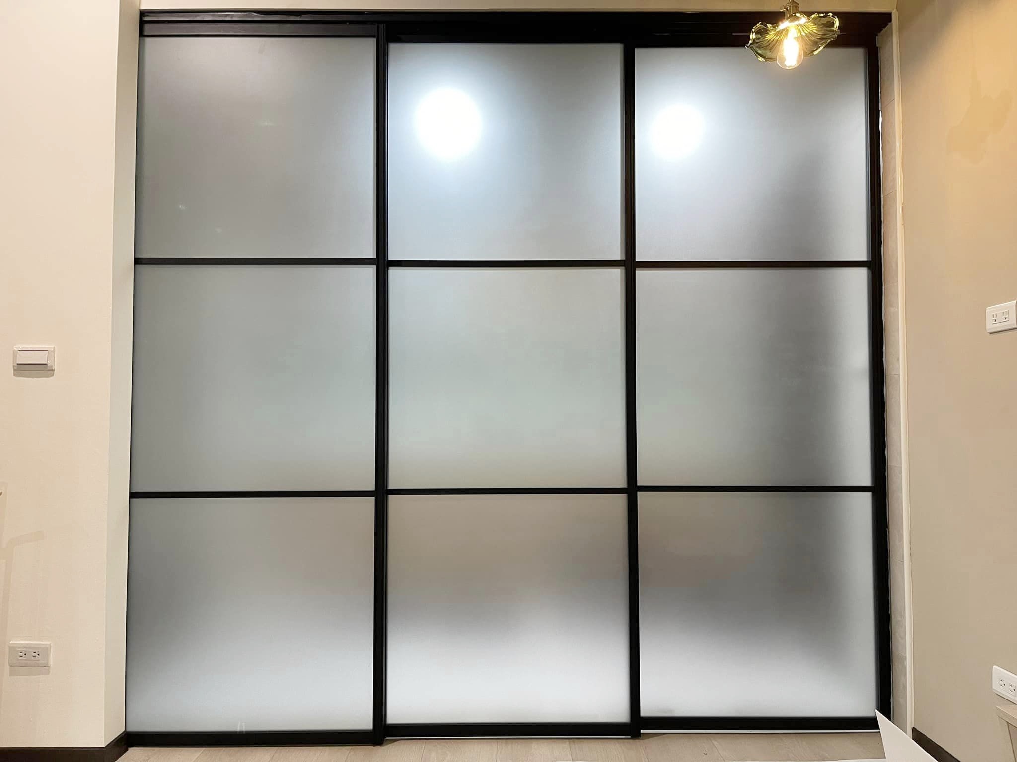 細框隔間無下軌拉門