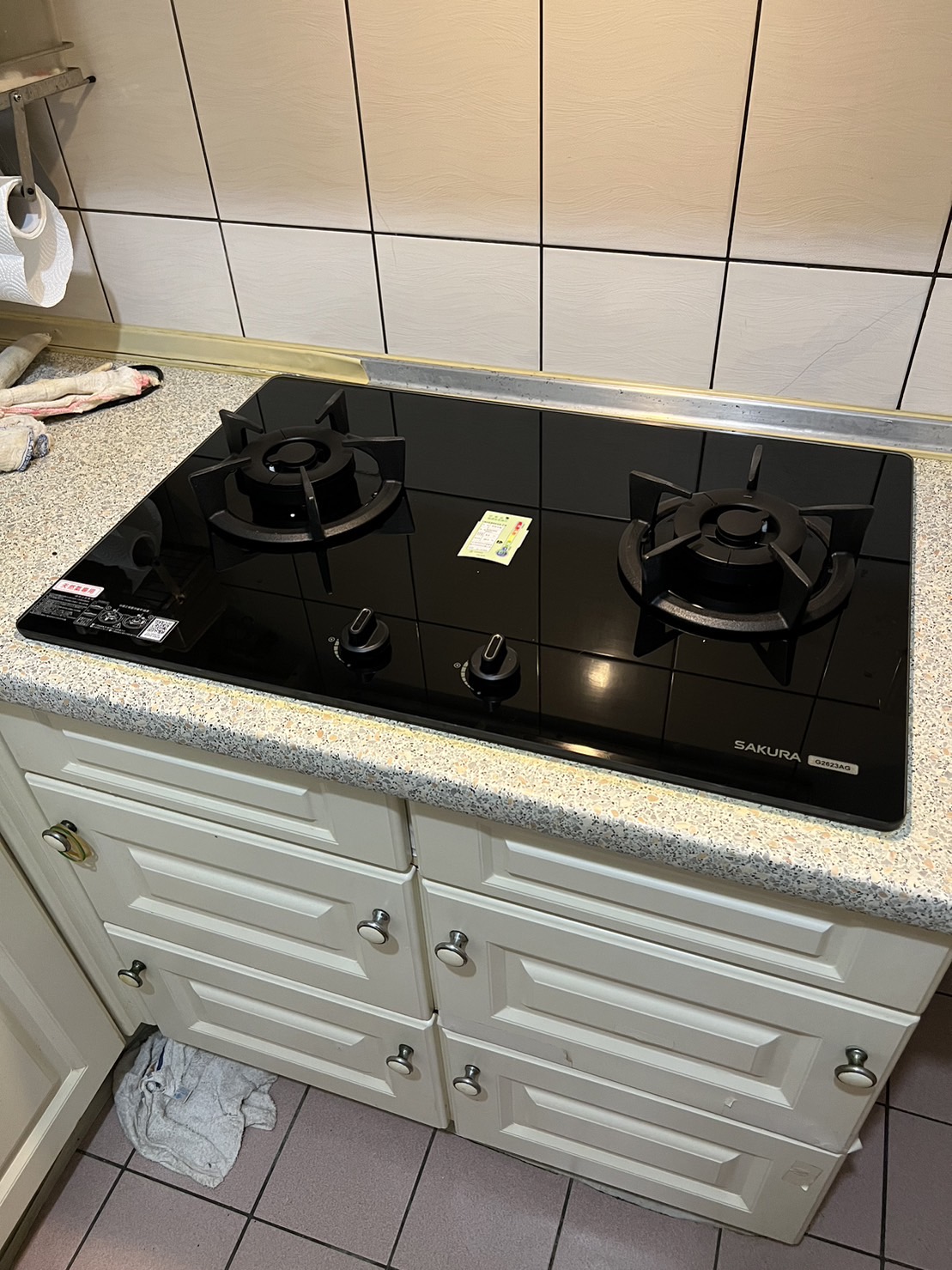 櫻花G2623AG二口大面板易清檯面爐-乙和成廚具安裝維修