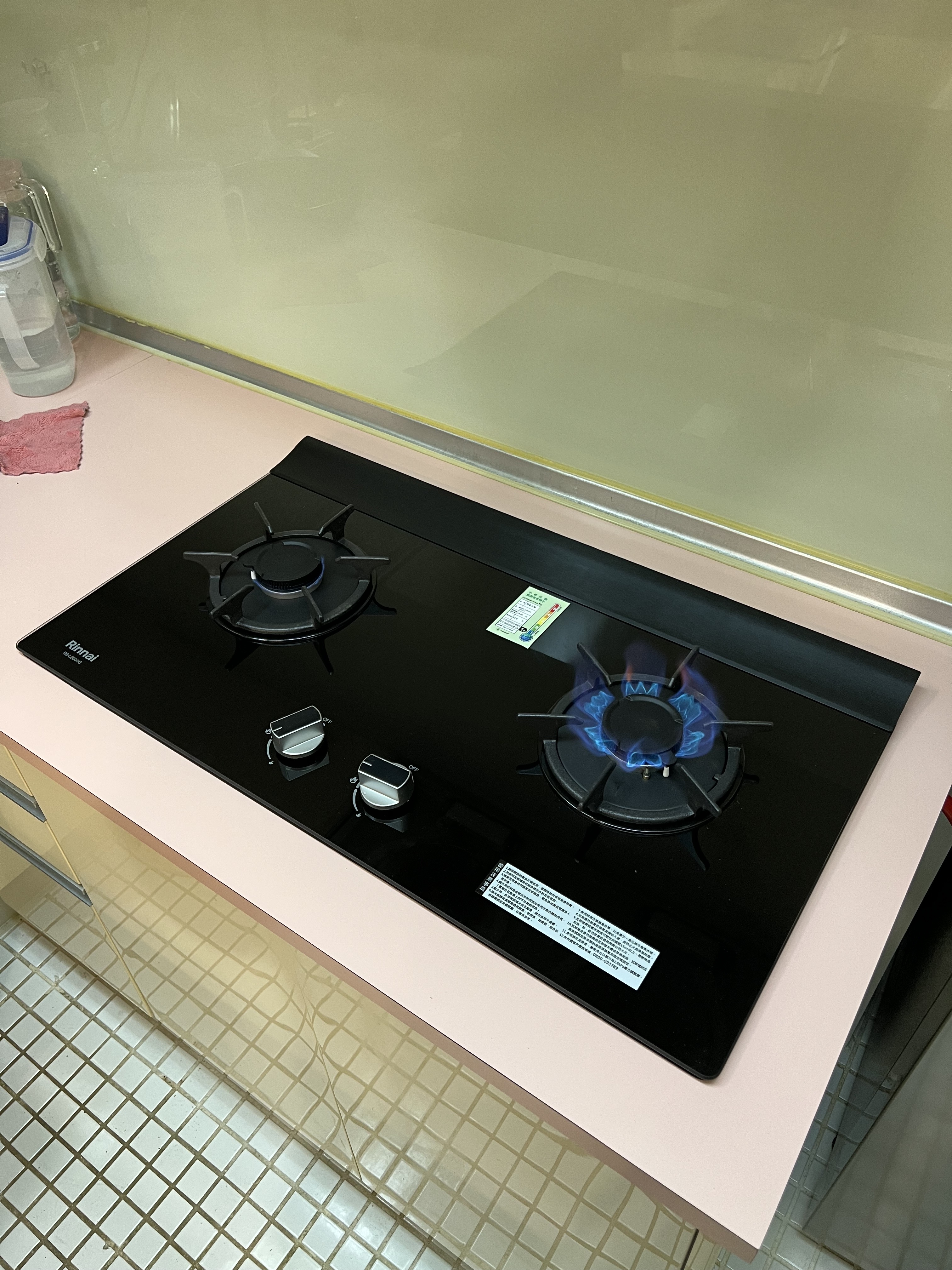 林內RB-L2600G(B)檯面式彩焱玻璃雙口爐-乙和成廚具安裝維修